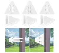 Cerraduras de puerta correderas para seguridad del bebé, cierre de seguridad adhesivo 3M fuerte para puertas correderas, duchas, patios, ventanas, armarios (6 unidades, color blanco)