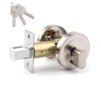 Cerraduras de puerta de dormitorio de aleación de zinc con llaves, cerrojo de seguridad de un solo cilindro, cerradura redonda para dormitorio, cerraduras de puerta modernas invisibles para puerta