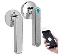 Cerraduras de puerta inteligentes, Cerradura de puerta con huella digital biométrica inteligente, Cerradura de puerta con Bluetooth sin llave(Cromo)