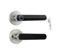 Cerraduras de Puertas La Manija De Puerta Elegante Huella Dactilar Biometría Cierra Aplicación Eléctrica Digitaces Contraseña For El Hogar(3200SILIVER)