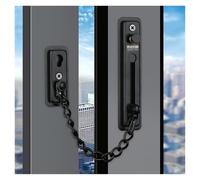 Cerraduras de seguridad,Cerraduras restrictivas de ventanas,Cerradura de cadena de acero inoxidable Limitador de robo de ventanas,Cerraduras de ventanas Restrictor de ventanas for mascotas de segurida
