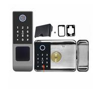 Cerraduras electrónicas inteligentes. Cerradura inteligente Tuya a prueba de agua Wifi Cerradura de huella digital de doble cara Puerta exterior Contraseña digital Aplicación remota Cerradura electrón