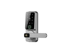 cerraduras inteligente Cerraduras inteligentes digitales con huella dactilar, cerradura de puerta con teclado electrónico biométrico for puerta delantera, hogar, oficina y exteriores exterior(Silver)