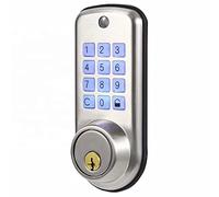 Cerraduras inteligentes. 2 opciones de desbloqueo, código teclado digital y llave mecánica, pestillo puerta simple, cerradura con electrónico aleación zinc