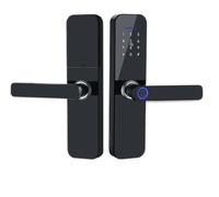 Cerraduras inteligentes para puerta delantera, IP65 impermeable, puerta inteligente electrónica con huella dactilar/tarjeta inteligente/contraseña/llave/desbloqueo de aplicación (22 x 147)