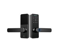 Cerraduras inteligentes para puertas, Cerradura de puerta elegante de la entrada sin llave de la huella dactilar multicolora for el garaje del apartamento de la oficina de la puerta principal(Rot)