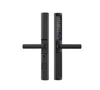 Cerraduras inteligentes para puertas, Cerradura de puerta inteligente Código de acceso de huella digital Tarjeta IC Control de aplicación Negro