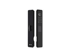 Cerraduras inteligentes para puertas, Cerradura de puerta inteligente con huella dactilar, teclado con pantalla táctil for puertas de oficinas de hoteles en casa, 30-80mm, negro