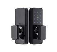 Cerraduras inteligentes para puertas, Cerradura de puerta inteligente con huella dactilar, teclado con pantalla táctil, contraseña, tarjeta IC, desbloqueo de llave mecánica, color negro