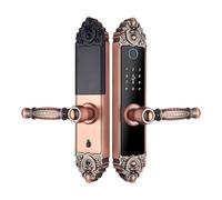 Cerraduras inteligentes para puertas, Cerradura inteligente con huella dactilar for puerta de entrada con entrada sin llave, color rojo