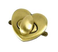 Cerraduras para Bolsos 20 cierres giratorios de aleación Meetee con forma de corazón for bolsos, cierres de hebilla de metal, cierres de bolso DIY con forma de corazón.(Brass1,4pcs)