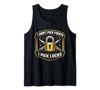 Cerrajero Divertido con Texto en inglés I Don't Pick Fights I Pick Lockpicker Camiseta sin Mangas