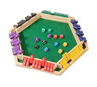 Cerrar el juego de mesa Box - Wooden 6 Player Set, clásico - Juego de números | Diseño de mesa de doble obturador, uso en sala educativa, actividad nocturna familiar divertida, cubo compacto