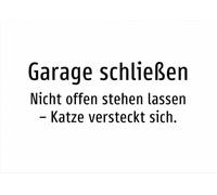 Cerrar garaje - No dejar abierto - Gato se esconde - Señal de aluminio A5: 210 x 148 mm - Sin gráficos, solo texto
