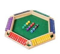 Cerrar la caja juego para 6 jugadores: juego de mesa de dados Shut The Box, juego de tablero de números de madera doble deslizante, clásico juguete de estrategia de madera, juego familiar para niños y