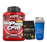 CERREFIT HEALTH & FITNESS IsoPrime Cfm 2kg - Amix + Creatina Monohidrato 250gr + Mezclador (2KG, Doble Chocolate Blanco)