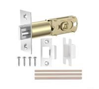 Cerrojo ajustable para pomos de puerta inteligentes y cerraduras de huellas dactilares con cuerpo de acero inoxidable 201 para zurdos o diestros de madera en patios de jardín, color plateado (recto +