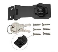 Cerrojo de bloqueo y grapa con llaves para cobertizos, garajes, armarios, taquillas, fabricado en aleación de zinc resistente a la corrosión para un cierre seguro y protección antirrobo