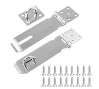 Cerrojo de Candado Puerta, 2 Piezas Cerrojo Cierre Puerta 5 Pulgadas Pesado Acero Inoxidable Cerradura Pestillo Puerta, Aldabas para Candados con Tornillos para Armario Garaje Puerta (Plata)