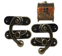Cerrojo de gancho antiguo, pestillo de latón vintage, mini cerradura de , cierre de gancho izquierdo y derecho, diseño resistente y duradero, fácil de instalar, de joyería fiable