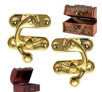 Cerrojo de gancho antiguo, pestillo de latón vintage, mini cerradura de , cierre de gancho izquierdo y derecho, diseño resistente y duradero, fácil de instalar, de joyería fiable