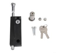 Cerrojo de piso negro con barra sólida de 12 mm, perno de puerta de aleación de aluminio con resorte de compresión para seguridad automática en puertas dobles en el hogar y la oficina