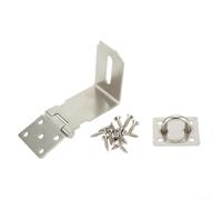 Cerrojo de puerta de acero inoxidable, grapa de candado de 90 grados para cobertizo, puerta, armario, cajón, apertura izquierda o derecha, acabado cepillado, plateado, 3/4/5 pulgadas (12.7 cm)
