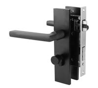 Cerrojo de Puerta de Aluminio Espacial para Seguridad del Hogar, Manija de Dormitorio con Llaves y Tornillos, Color Negro