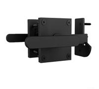Cerrojo de puerta de granero de aluminio de doble cara negro Cerradura de puerta de jardín para puerta de madera Cerca de cobertizo Seguro para niños y mascotas, kit de hardware fácil de instalar