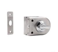 Cerrojo de puerta de vidrio de acero inoxidable con perilla giratoria y núcleo de cobre, grosor específico de puerta de vidrio para puertas de vidrio templado sin marco de 8 a 12 mm, accesorios