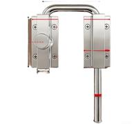 Cerrojo de puerta multiángulo ajustable anti-palanca bloqueo de seguridad aleación de aluminio acero inoxidable para puertas y ventanas fácil montaje versátil ajuste plateado (B)