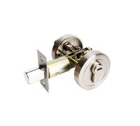 Cerrojo de seguridad de un solo cilindro, cerradura redonda de aleación de zinc, llave invisible moderna, cerrojo para puertas de entrada y pasaje (plateado)