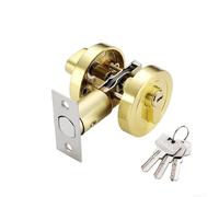 Cerrojo de seguridad de un solo cilindro de 30-50 mm con llaves, cerradura moderna de aleación de zinc, diseño invisible para puertas delanteras, de entrada y de paso (dorado)