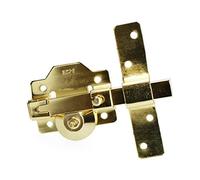 CERROJO DE SOBREPONER DORADO CON CILINDRO REDONDO SEGURIDAD Y PESTILLO APERTURA EDM