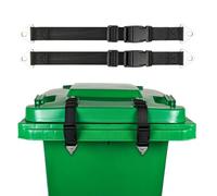 Cerrojo para basura | 2 sangre flexibles de bloqueo para animales para basura | Bloqueo de seguridad ajustable para contenedores 110-190L protección animales matones de zorros