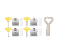 Cerrojo para Ventana Corredera, 4 Piezas, Aleación de Aluminio, con Llave - Seguridad Mejorada, Fácil Instalación, Compatible con Puertas y Ventanas Deslizantes