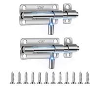Cerrojos de Puerta Bloqueo Deslizante, 2 Piezas Pestillo Puerta, Pestillos para Puertas, Pasador Puerta, Perno de Cerradura de Puerta, Para Puertas de Interiores, Ventanas, Jardín, Baño, Plateado