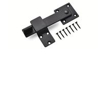 Cerrojos de Puerta Bloqueo Pestillo de puerta de granero de metal negro, sólido, cepillado, con manija giratoria for cerradura de puerta abatible exterior.