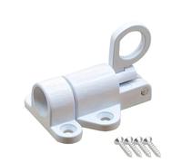Cerrojos de Puerta Bloqueo Pestillo de resorte automático de aleación de aluminio Pestillo de puerta y ventana de aluminio sólido Perno de puerta Ventana de acero(White)