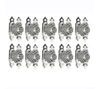 Cerrojos decorativos de bronce antiguo de hierro 10 piezas estilo vintage cierres de bloqueo para cajas de almacenamiento (plata)
