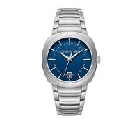 Cerruti 1881 Forli - Reloj analógico de acero inoxidable con esfera azul para hombre, 39 mm