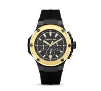 Cerruti 1881 Lucardo - Reloj de pulsera analógico con correa de silicona redonda para hombre, 44 mm