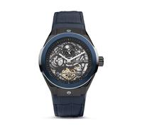 Cerruti 1881 Ruscello - Reloj de pulsera analógico automático redondo para hombre, 55 mm, Azul, Correa