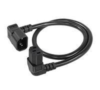 CERRXIAN 0,6 m ángulo descendente IEC 320 C14 a ángulo descendente C13 Cable de alimentación, 90 Grados C14 Macho a C13 Hembra PDU Fuente de alimentación Cable de extensión para monitores, etc.