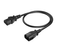 CERRXIAN 1.6ft IEC C14 a C13 Cable de extensión de alimentación 18AWG 10A 250V IEC 320 C13 Cable de extensión de Potencia de PDU Monitor de computadora de Masculino a C14