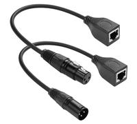 CERRXIAN 1 par de cables adaptadores XLR a RJ45 de 3 pines, XLR macho y XLR hembra a RJ45 hembra DMX512, cable RJ45 a XLR DMX para serie de controladores DMX-CON, escenario y estudio de grabación