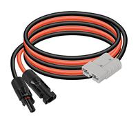 CERRXIAN 10AWG Conector de panel solar a 50A/600V Cable de conversión de conector de batería, Cable fotovoltaico certificado por TUV, Adecuado para paquete de batería solar, inversor y batería