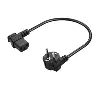 CERRXIAN 1FT CEE 7/7 a IEC320 C13 Cable de alimentación Europeo Schuko, 3 Pines 18AWG 10A/250V Conector Schuko en ángulo Recto a Cable IEC 320 C13 de 90 Grados (Right)