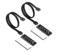 CERRXIAN 4-Pin PWM PC Fan Hub 5 Way Splitter 1 a 5 5 Way PC Case Placa Base Interna 4 PIN/3PIN Ventilador Cable de Extensión de Alimentación 1FT - 2PCS