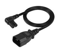 CERRXIAN Cable adaptador de CA IEC 320 C14 a C7 de 3.93 pies, 18 AWG IEC 320 C14 macho a C7 ángulo hembra, cable de alimentación de CA estándar de 10 A/250 V para TV LED, cámara, impresora, etc